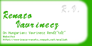 renato vavrinecz business card
